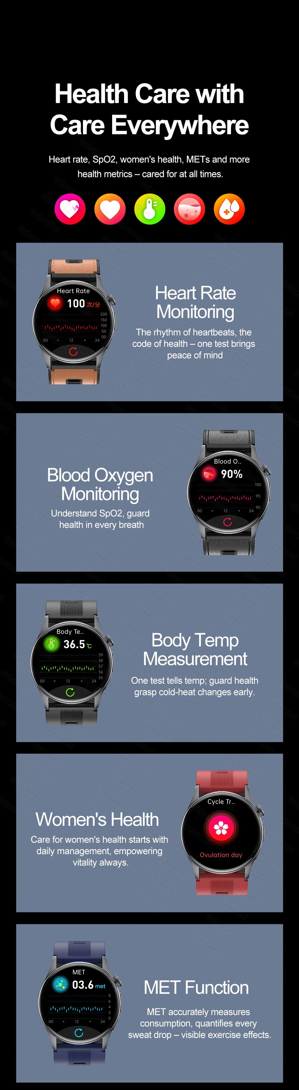 Health Smart Watch Blood Pressure