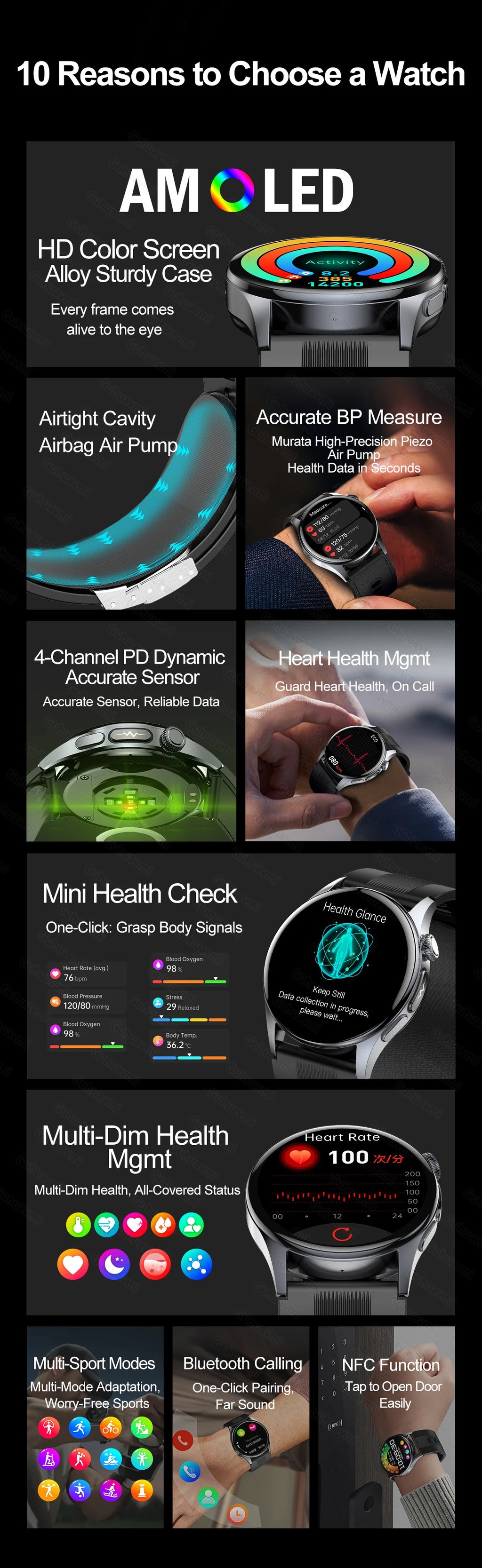 Health Smart Watch Blood Pressure