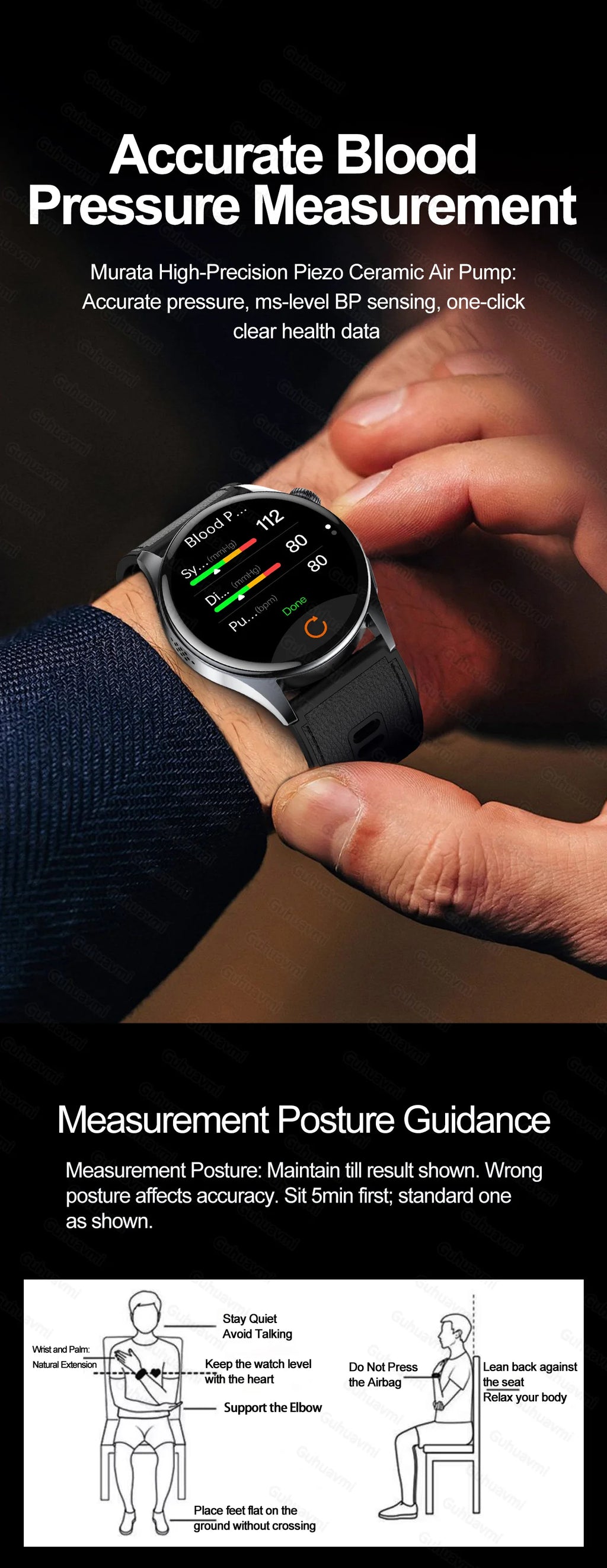 Health Smart Watch Blood Pressure
